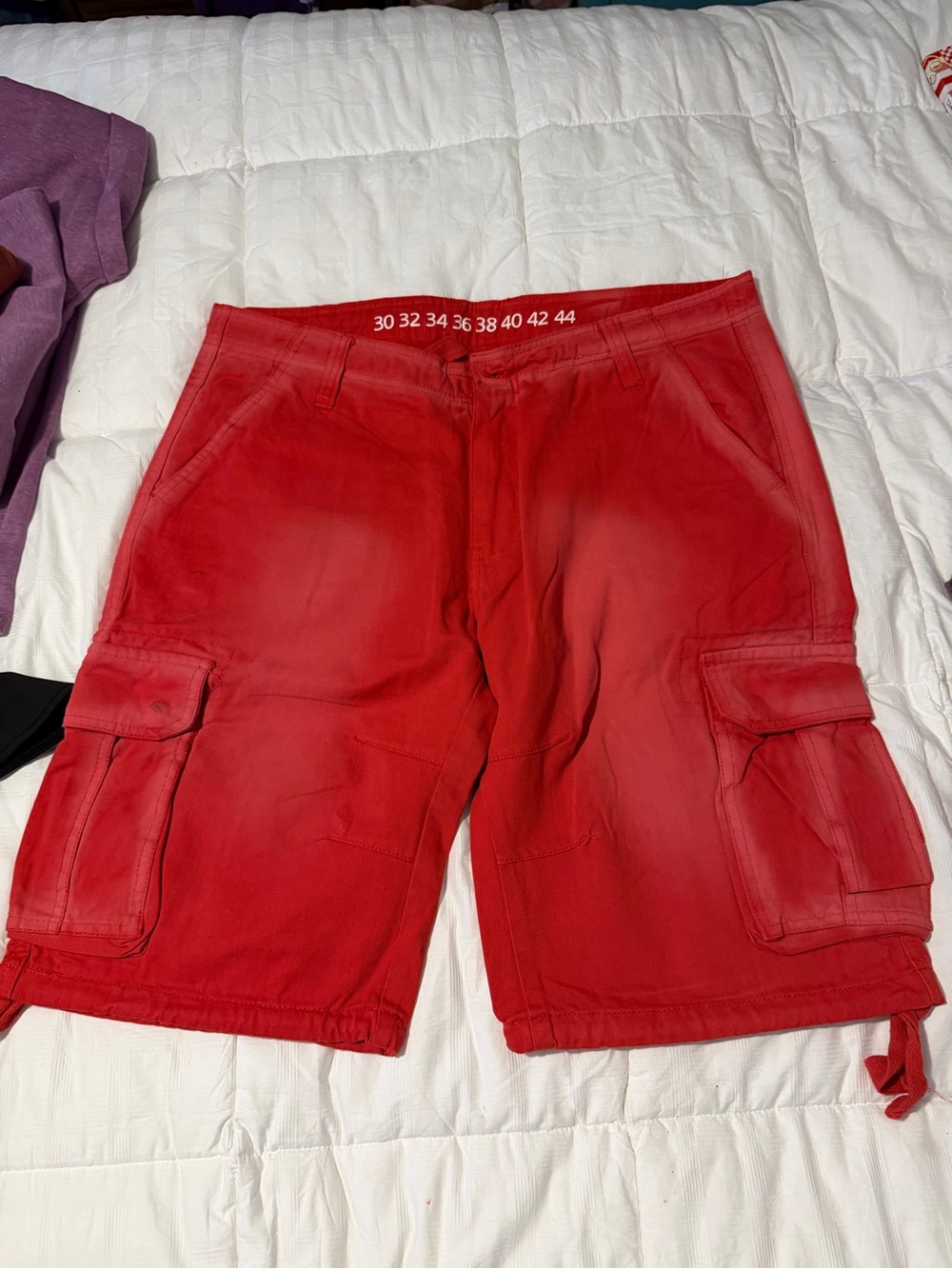 Men's Red Cargo Shorts